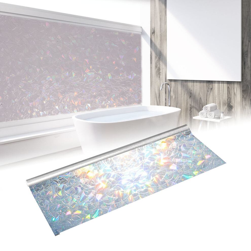 Rainbow Reflective 3D Window Film Privacy Static Clings Glass Sticker