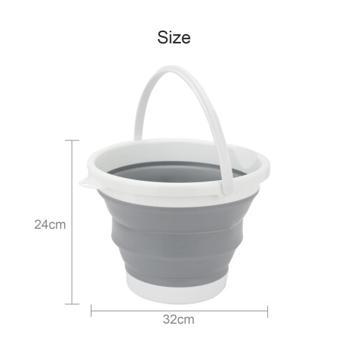 Collapsible Folding Bucket Camping Carrier Kitchen Plastic Silicone 1