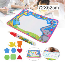 Large Doodle Water Mat for Kids - Aquadoodle Drawing Board with Pen, 8 Molds, Eco-Friendly, No Ink, Travel Ready