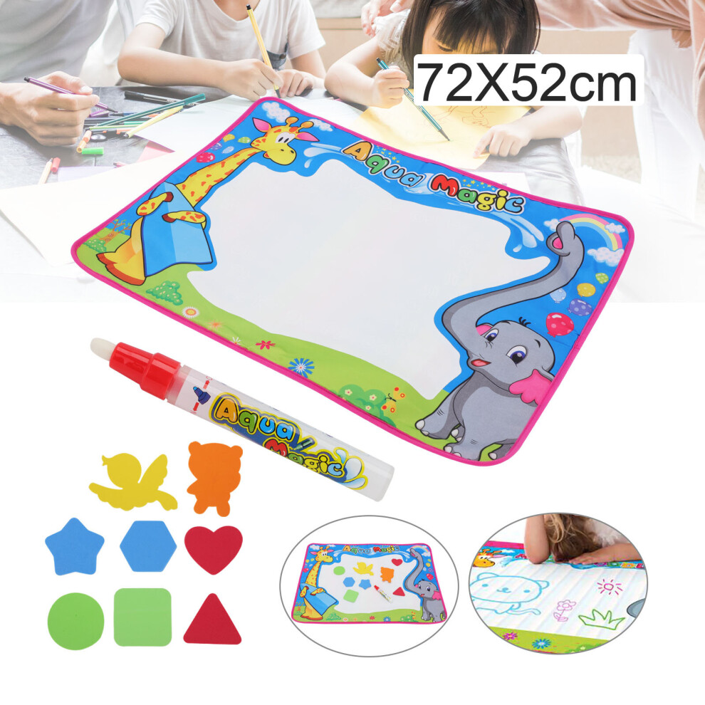 Large Doodle Water Mat for Kids - Aquadoodle Drawing Board with Pen, 8 Molds, Eco-Friendly, No Ink, Travel Ready