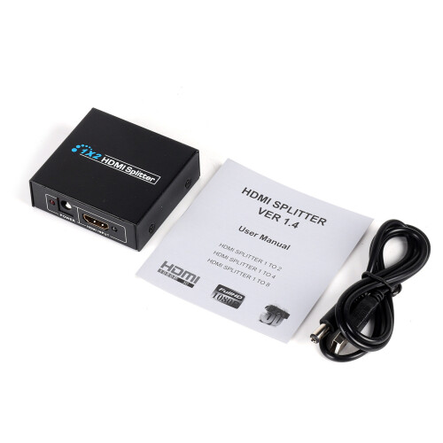1 Input 2 Output Hdmi Splitter 2 Way Switch Box Hub Supports Full 4K 1