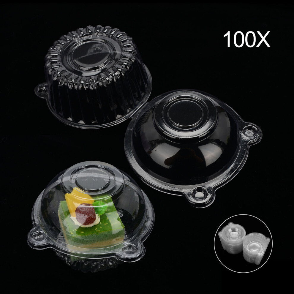 Cupcake Holder Clear Plastic Muffin Cupcake Case Domes Box Pods Hinged