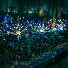 Luminaires solaires pour allée - lampe feu d'artifice à étoile éclatante sur piquet extérieur