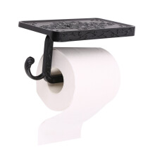 (Black) Mounted Toilet Roll Stand Paper Dispenser Bathroom