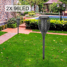 2Pack 96LED True Flame Solar Torch Light LED Flickering Garden Lamp