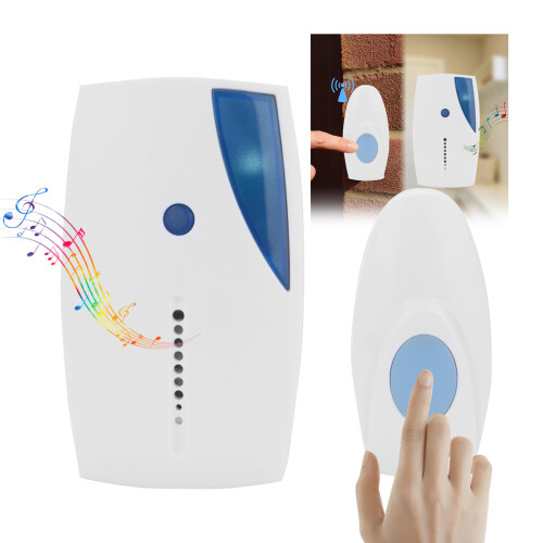 Wireless Doorbell Loud Long Range Front Cordless Home Office 1