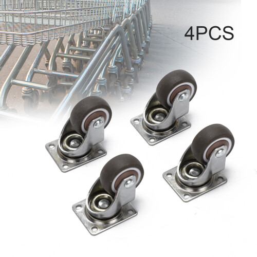 4x Heavy Duty Ø 38mm Castor Trolley Furniture Rubber Trolley Wheels on OnBuy
