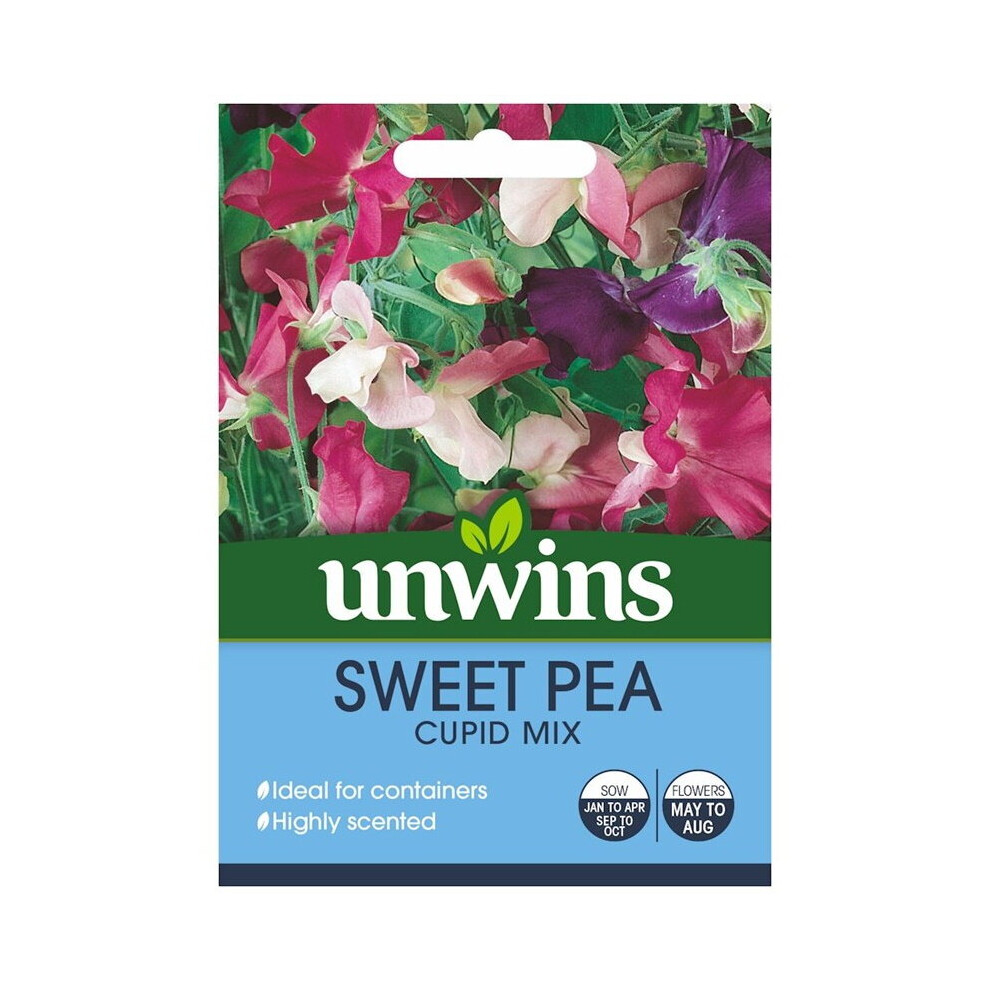 Unwins Pictorial Packet - Sweet Pea Cupid Mix - 21 Seeds