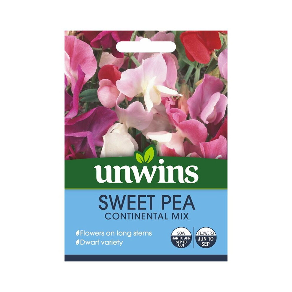 Unwins Pictorial Packet - Sweet Pea Continental Mix - 35 Seeds