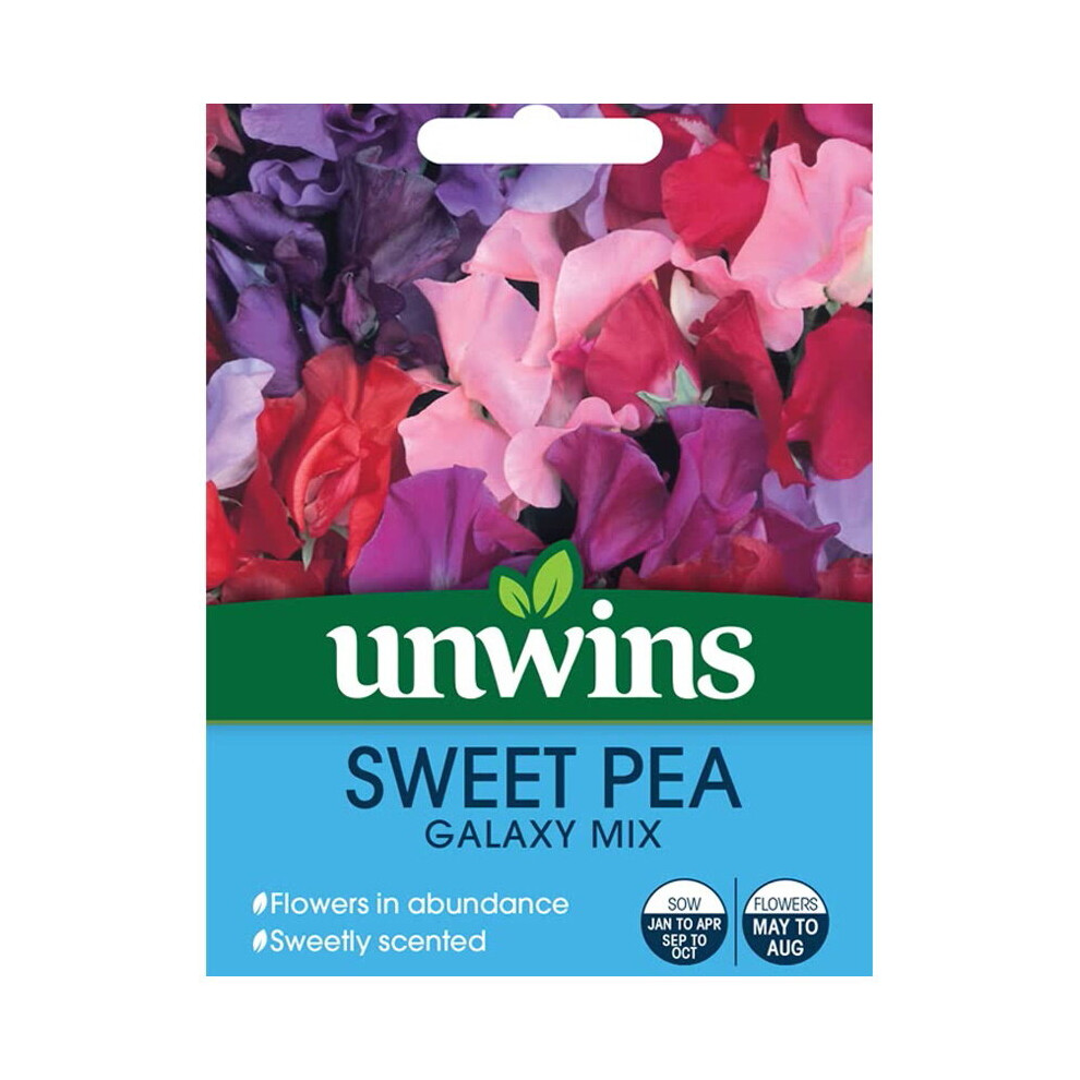 Unwins Flower Seeds Sweet Pea Galaxy Mix Easy To Grow Beautiful Flowers