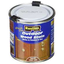 Rustins ESLO2500 Quick Dry Outdoor Wood Stain Light Oak 2.5 Litre - Water-based Satin Finish, UV Protection, Low Odour, Durable