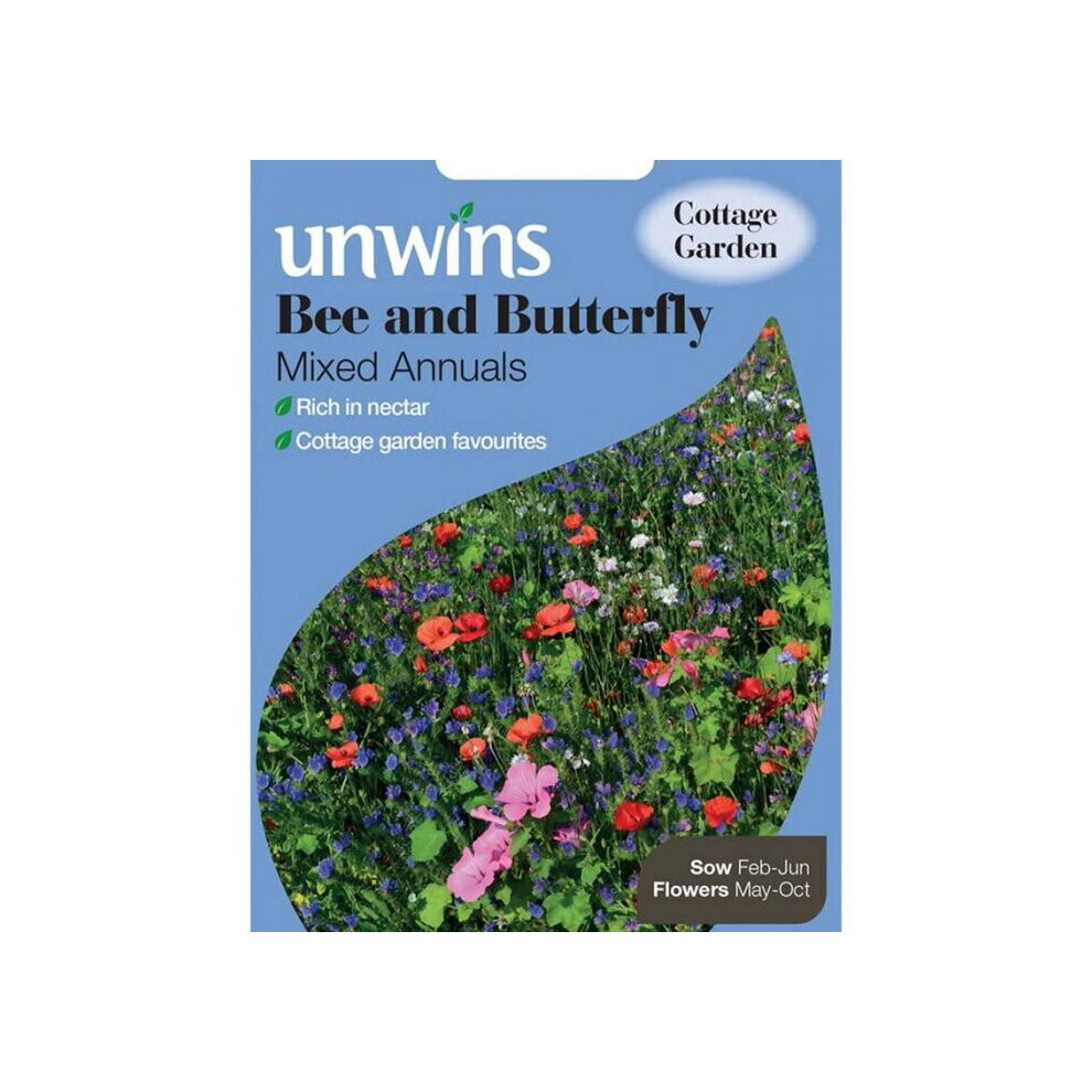Unwins Grow Your Own Bee & Butterfly Mixed Annuals Bright Flower Seeds