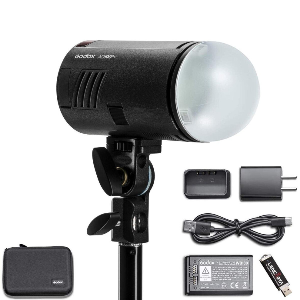 Godox AD100 Pro Portable Flash Head with AK-R11 Dome Diffuser 100Ws TTL HSS