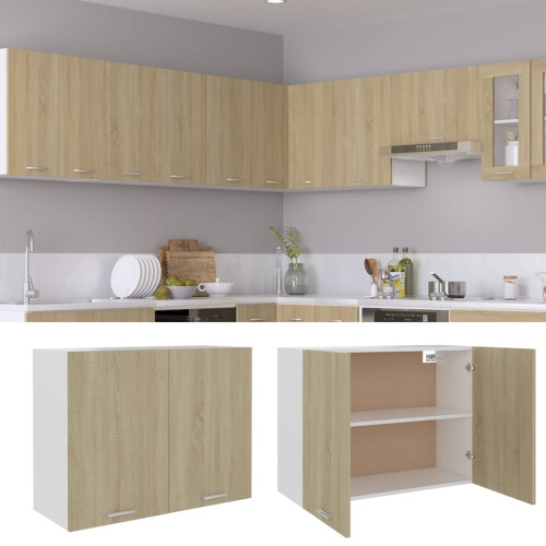 vidaXL Kitchen Cabinet Sonoma Oak Chipboard Home Kitchen Storage ...
