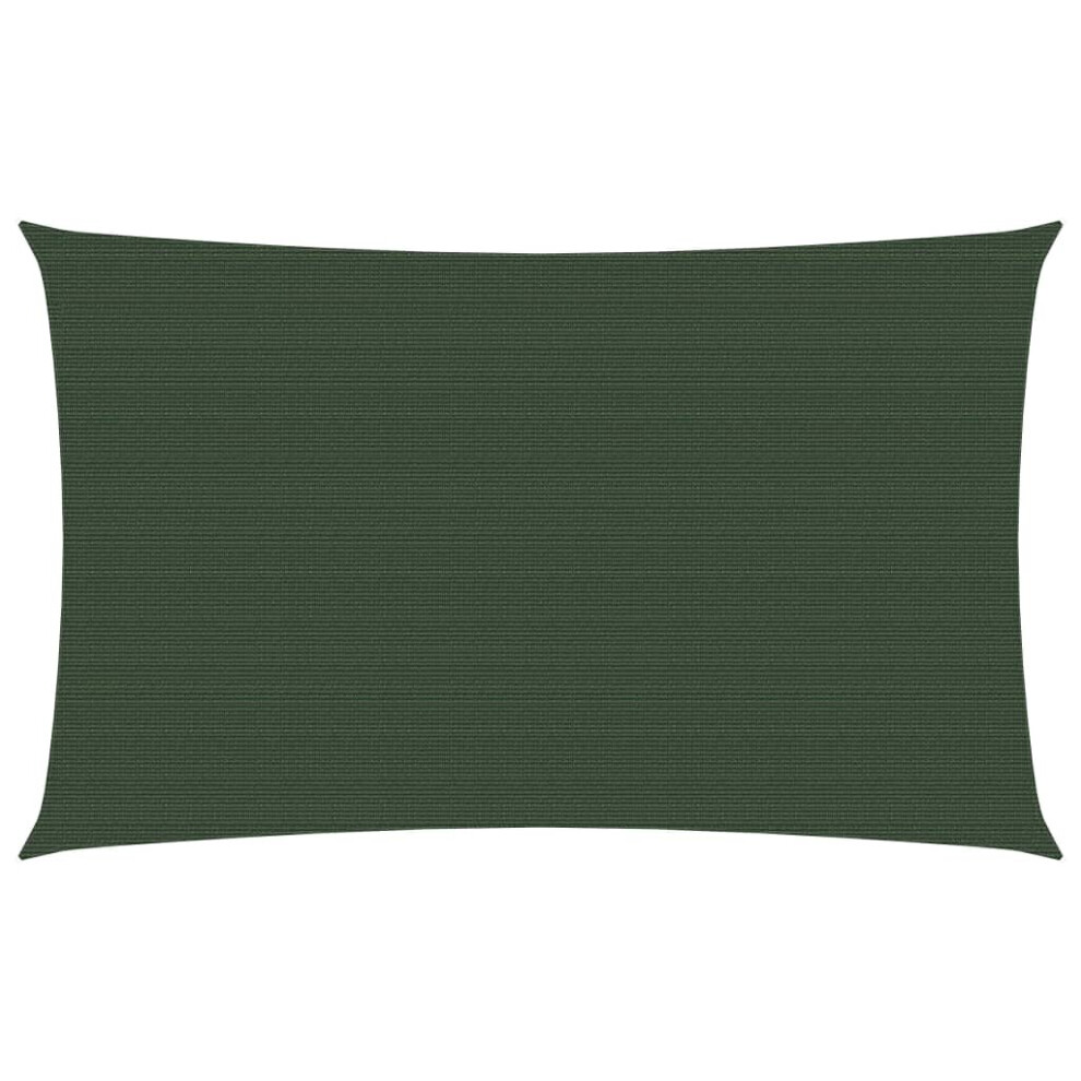 vidaXL Sunshade Sail 160 g/mÂ² Dark Green 2x5 m HDPE Outdoor Garden Sunscreen