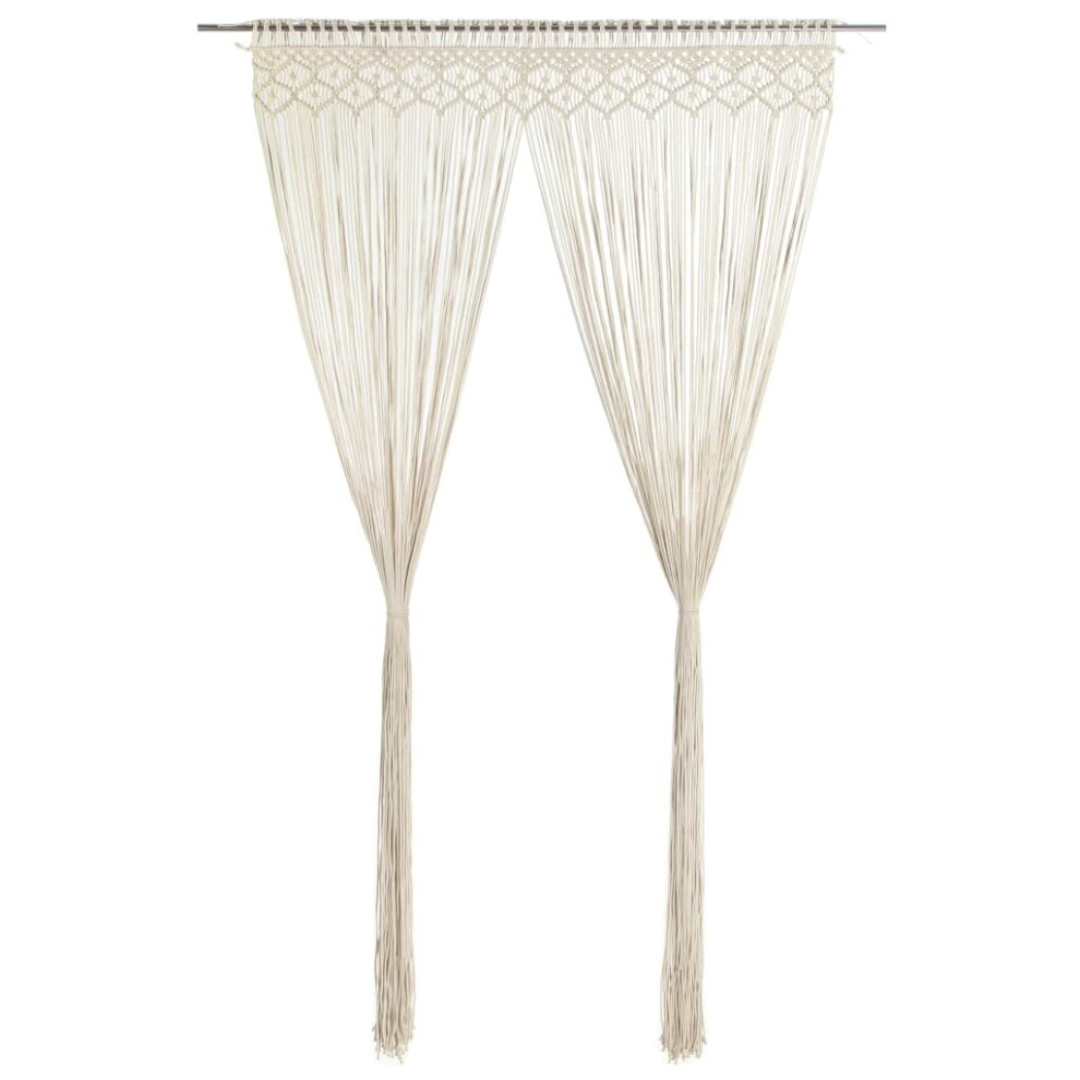 vidaXL Macrame Curtain 140x240 cm Cotton Home Shade Drape Translucent Blind