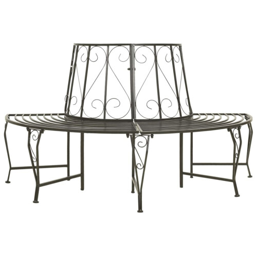 VidaXL vidaXL Baumbank Halbrund 160 cm Stahl