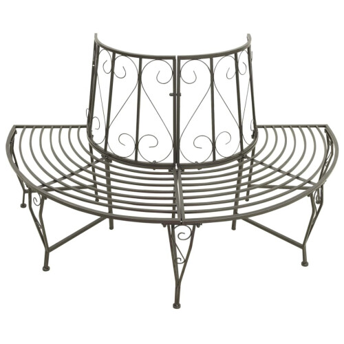 VidaXL vidaXL Baumbank Halbrund 160 cm Stahl 1