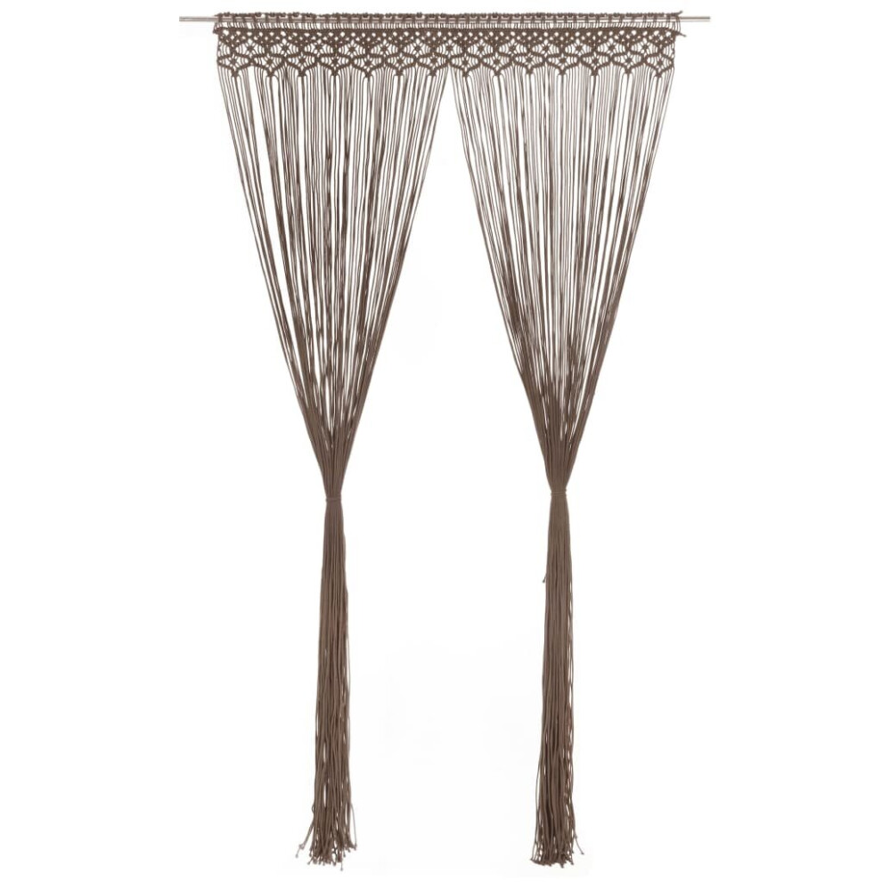 vidaXL Macrame Curtain Taupe 140x240 cm Cotton Shade Drape Translucent Blind