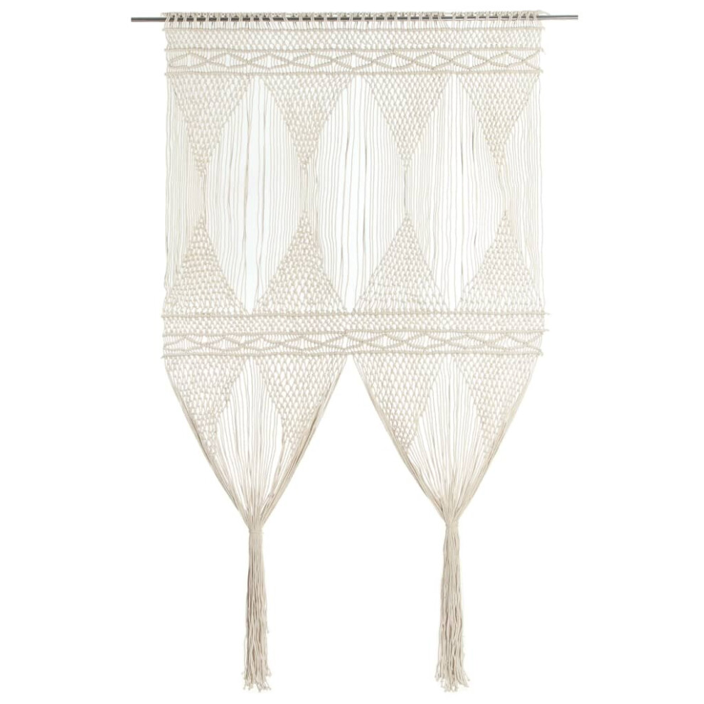 vidaXL Macrame Curtain 140x240 cm Cotton Home Shade Drape Translucent Blind