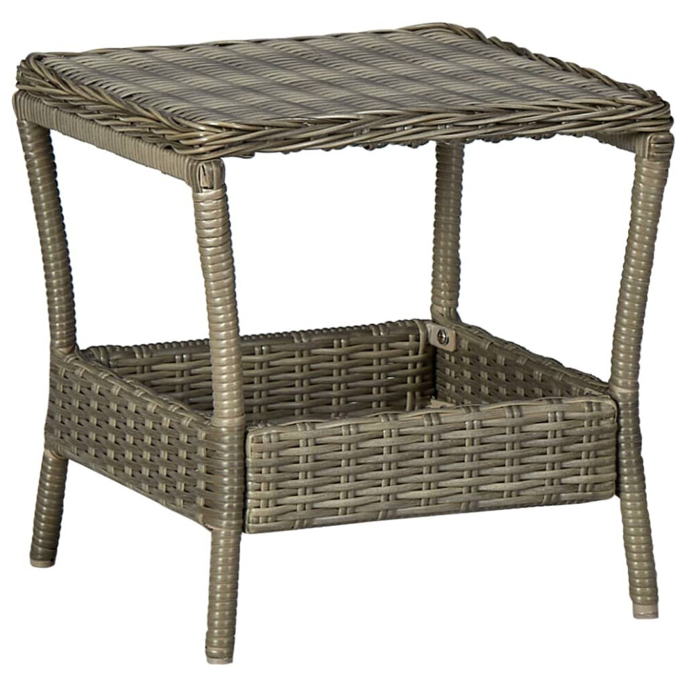 vidaXL Garden Table Brown Poly Rattan Patio Coffee Dining Table Furniture