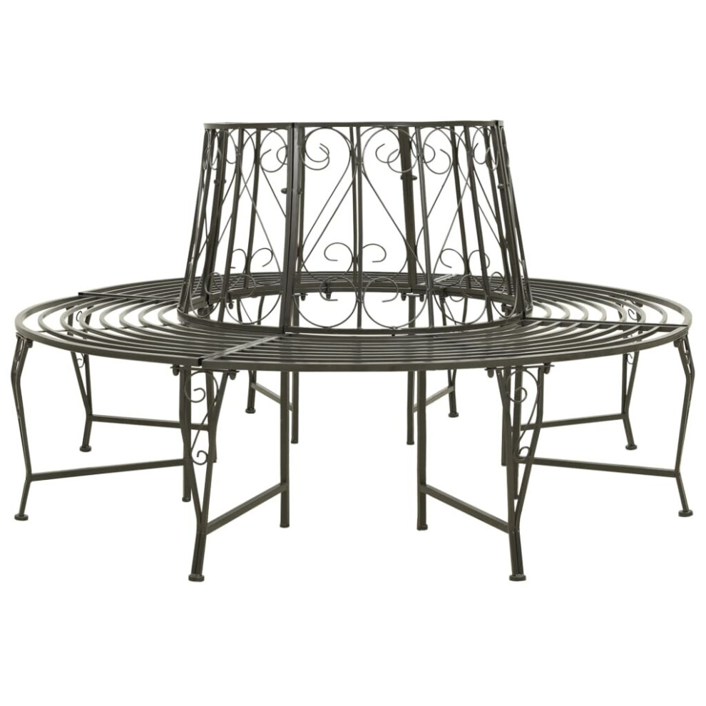Vidaxl Garden Tree Bench 160 Cm Steel Outdoor Patio Decor Seating Lounge Seat