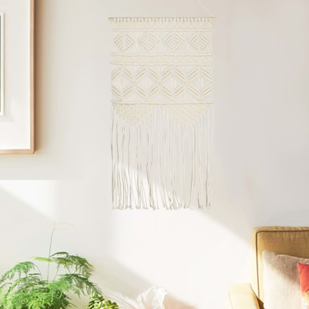 Vidaxl Macrame Wall Hanger Cotton Decor Hanging Tapestry Backdrop Dreamcatcher Cream