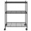 VidaXL vidaXL 3-Tier Storage Shelf Shelving Unit Storage Unit with Wheels Black 150 kg 3