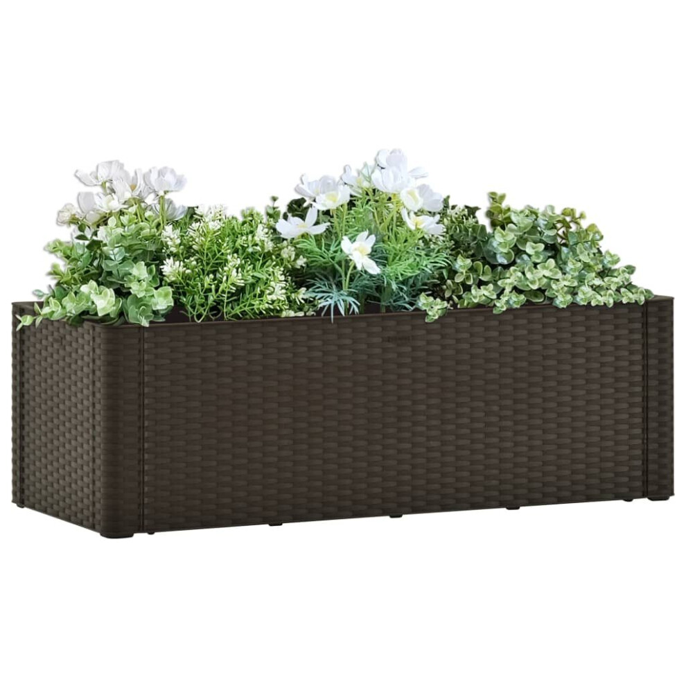 vidaXL Garden Raised Bed with Self Watering System Mocha 100 cm Flower Planter