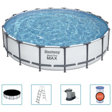 Bestway Steel Pro MAX Swimming Pool Set Above Ground Family Pool Home Garden