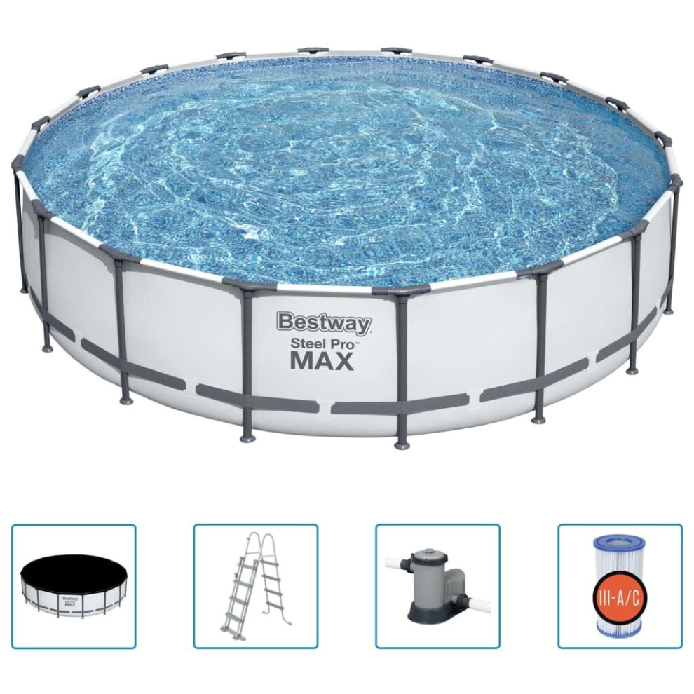 Bestway Steel Pro MAX Swimming Pool Set Above Ground Family Pool Home Garden