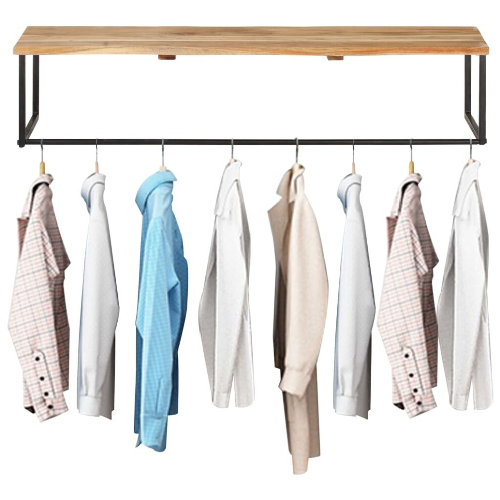 Vidaxl Solid Acacia Wood Peg With Live Edge 100X35x22 Cm Wooden Wall Hanger