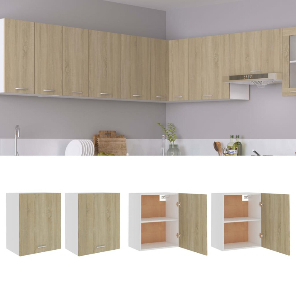 vidaXL 2x Kitchen Cabinets Sonoma Oak Chipboard Kitchen Storage Organiser