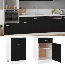 vidaXL Schubunterschrank Lyon Schwarz 50x46x81,5 cm Holzwerkstoff