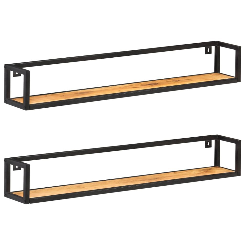 Photos - Other for Repair VidaXL 2x Solid Acacia Wood Wall Shelves 120 cm Home Floating Display Rack 320675