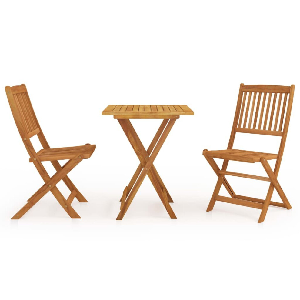 Vidaxl Solid Acacia Wood Folding Garden Dining Set 3 Piece Furniture Patio
