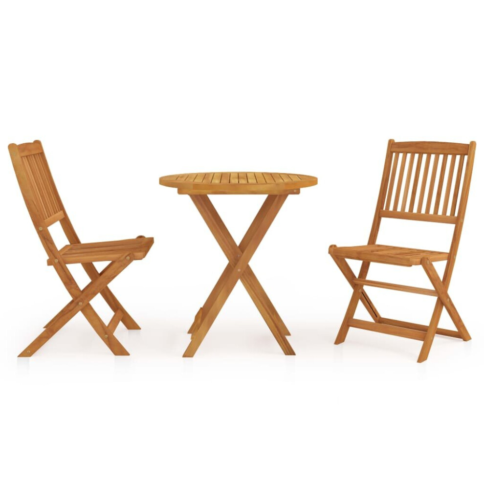 Vidaxl Solid Acacia Wood Folding Garden Dining Set 3 Piece Furniture Dinner