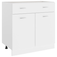 vidaXL Drawer Bottom Cabinet Storage Cabinet Sideboard White Engineered Wood