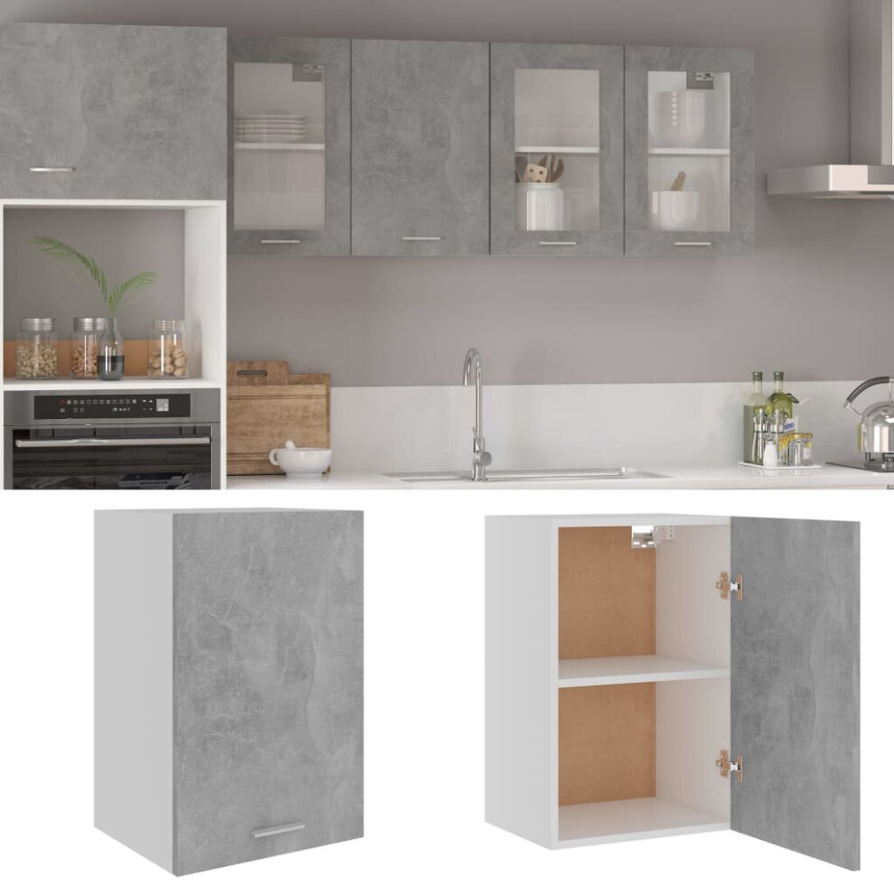 vidaXL Kitchen Cabinet Concrete Grey Chipboard Home Kitchen Storage Organiser