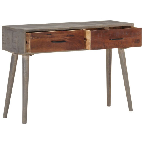 VidaXL vidaXL Solid Rough Mango Wood Console Table Grey Accent Table Living Room 1