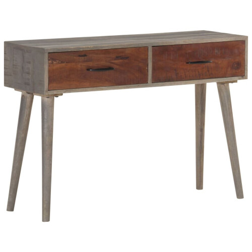 VidaXL vidaXL Solid Rough Mango Wood Console Table Grey Accent Table Living Room
