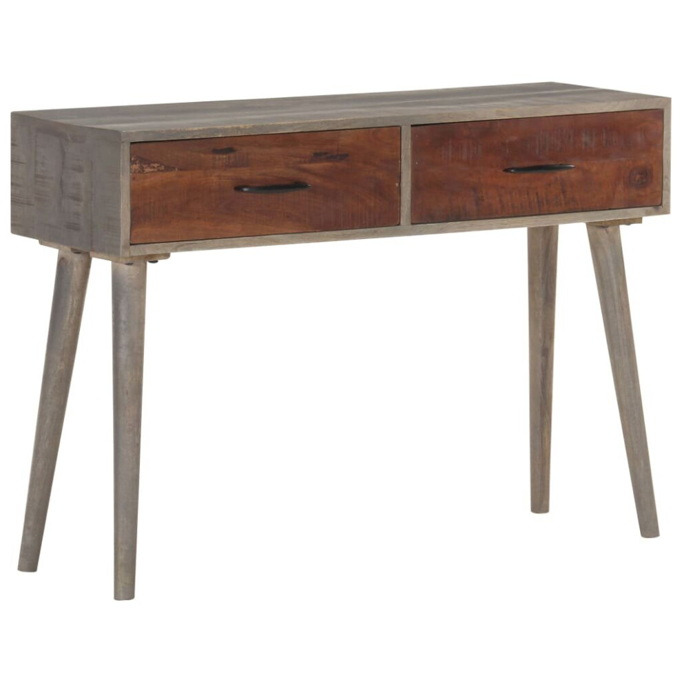 vidaXL Solid Rough Mango Wood Console Table Grey Accent Table Living Room