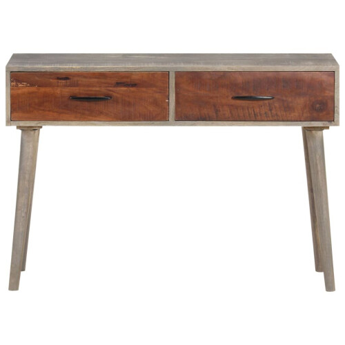 VidaXL vidaXL Solid Rough Mango Wood Console Table Grey Accent Table Living Room 2