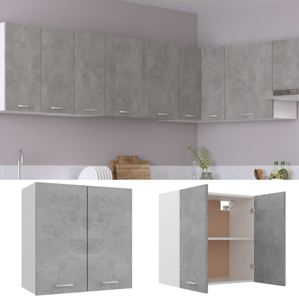 vidaXL Kitchen Cabinet Concrete Grey Chipboard Home Kitchen Storage Organiser