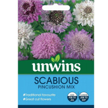Unwins Pictorial Packet - Scabious Pincushion Mix - 50 Seeds
