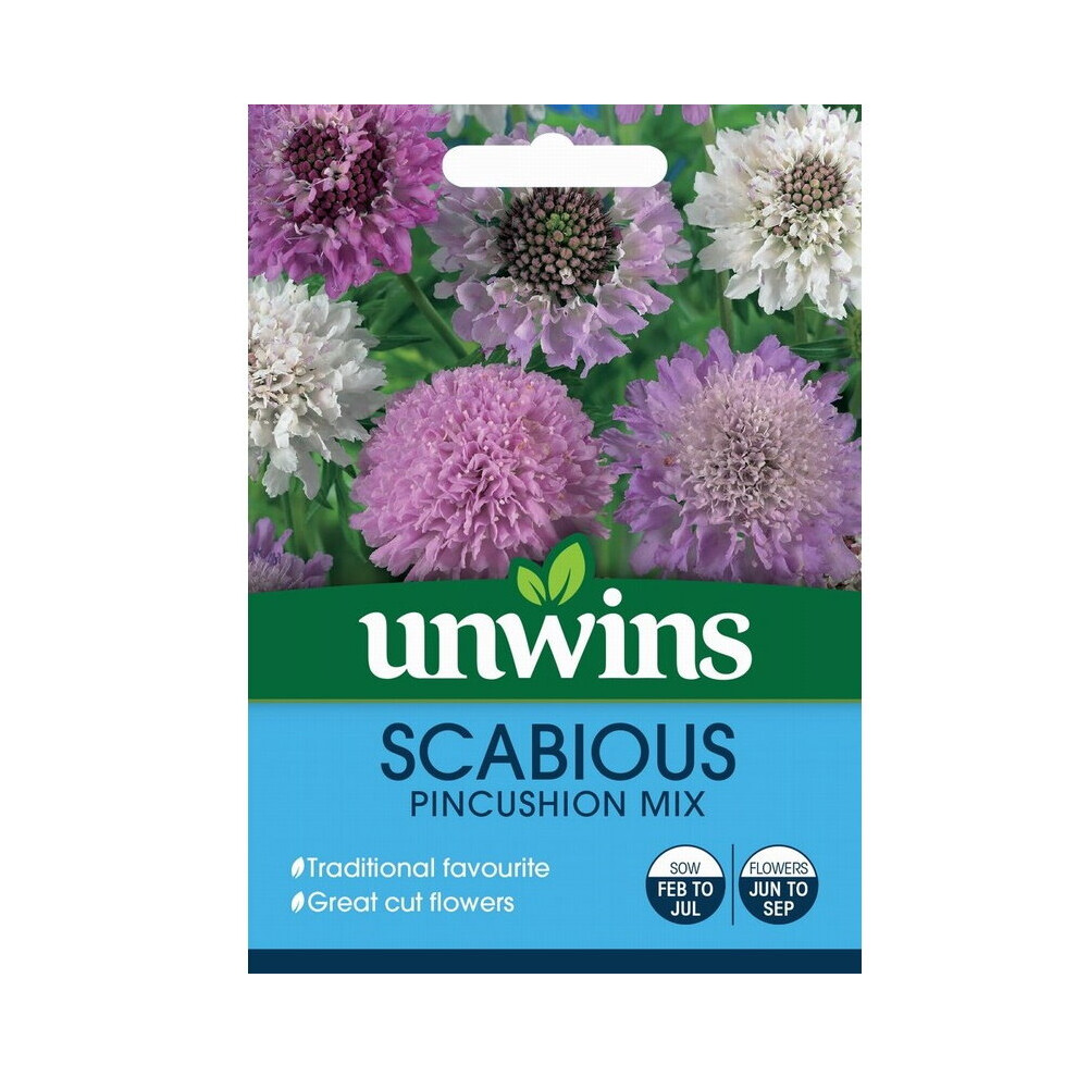 Unwins Pictorial Packet - Scabious Pincushion Mix - 50 Seeds