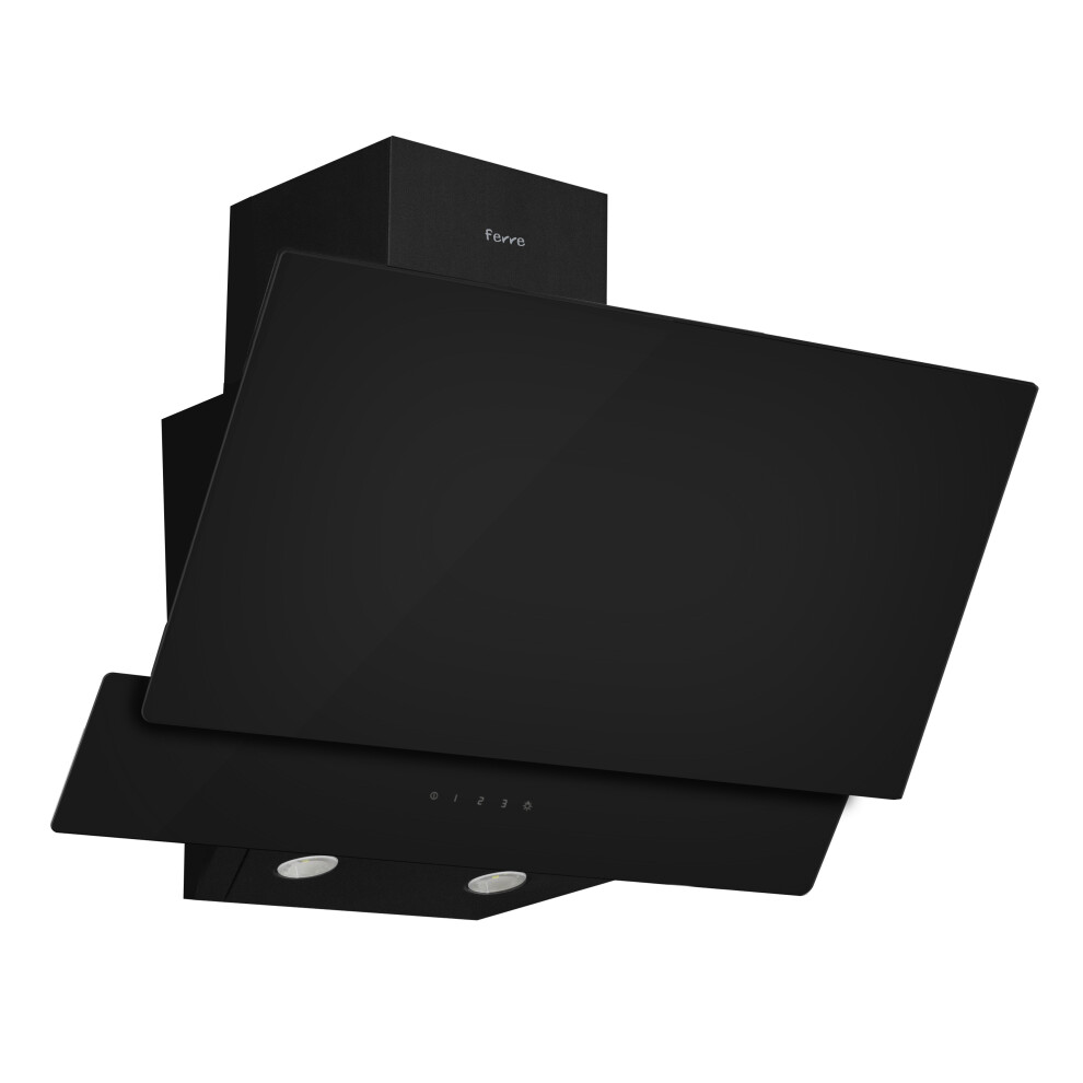 Ferre H602T 60cm Cooker Hood - Double Glass - Touch Control - Black