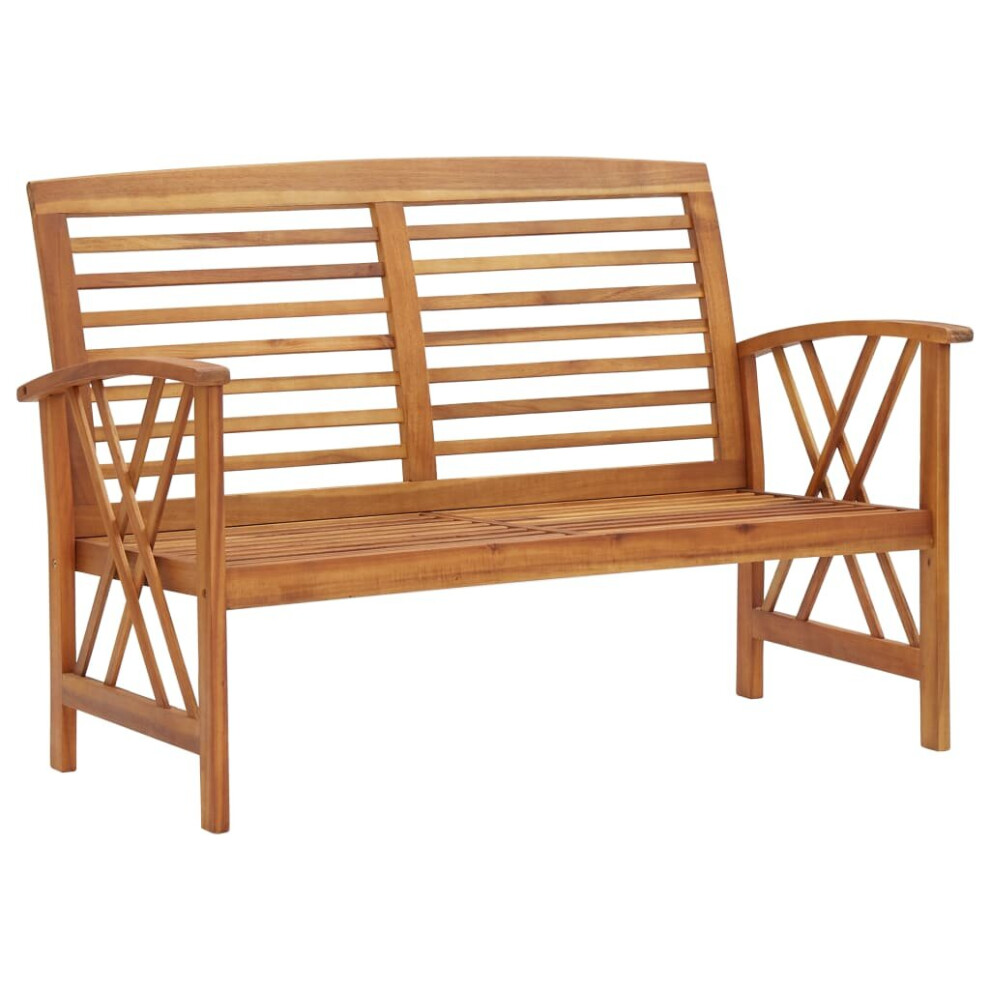 vidaXL Solid Acacia Wood Garden Bench 119 cm Outdoor Seating Furniture Chair