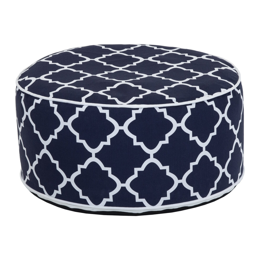 Indoor/Outdoor Inflatable Foot Stool Pouffe Bean Bag - Navy