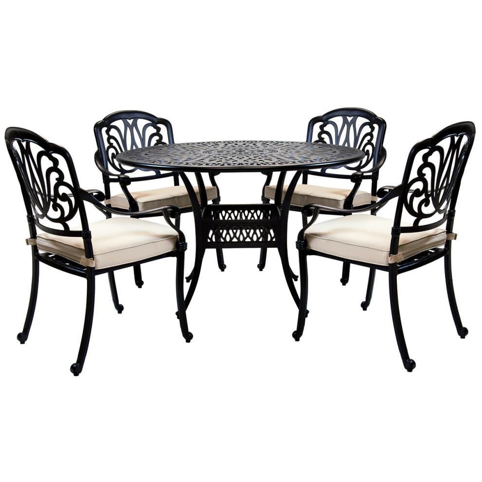 Charles Bentley Premium Furniture Cast Aluminium 4 Seater Outdoor Dining Set